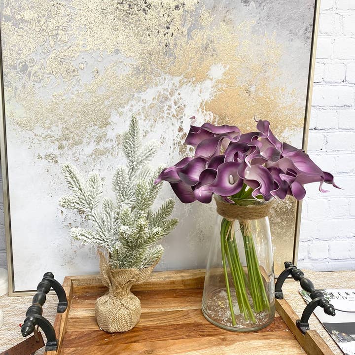 Angel Isabella - Wholesale Artificial Flowers - 14"-Pack of 10 stems-real touch calla lily small bloom