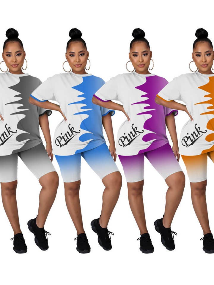 MB FASHION T SHIRT SHORT SET 7153R for wholesale by MB Fashion Wholesale