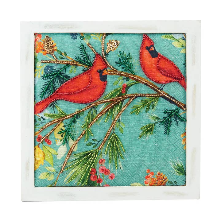 Christmas Cardinals Shelf Sitter for wholesale by C&F Home