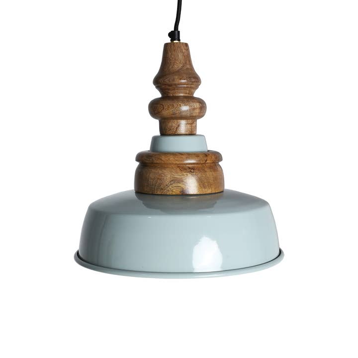 Fizzi lamp van ijzer en mangohout, blauw en bruin voor wholesale door Kodu