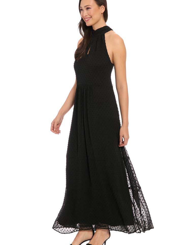 MOCK-NECK-SCHLITZAUSSCHNITT-NECKHOLDER-MAXIKLEID für den Großhandel von Maggy London Group