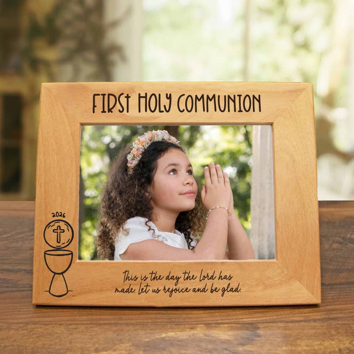 Firefly Wishes - Wholesale Picture Frame - First Holy Communion Wood Picture Frame - Classic Chalice1