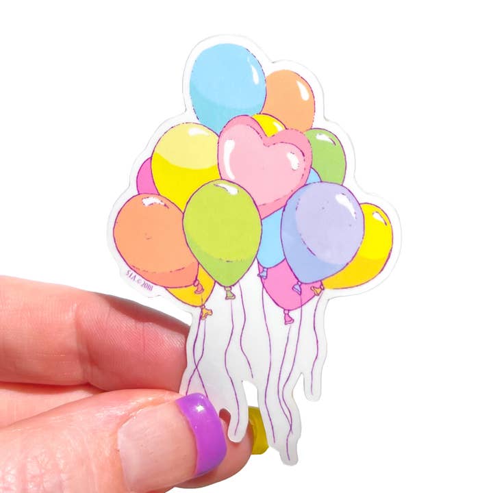 Surprise Inside Art - Wholesale Sticker - Bouquet of Pastel Balloons Weatherproof Vinyl Sticker