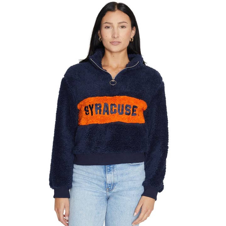 Syracuse Furry Quarter Sweatshirt med lynlås for engroshandel hos Lojo Collegiate Apparel