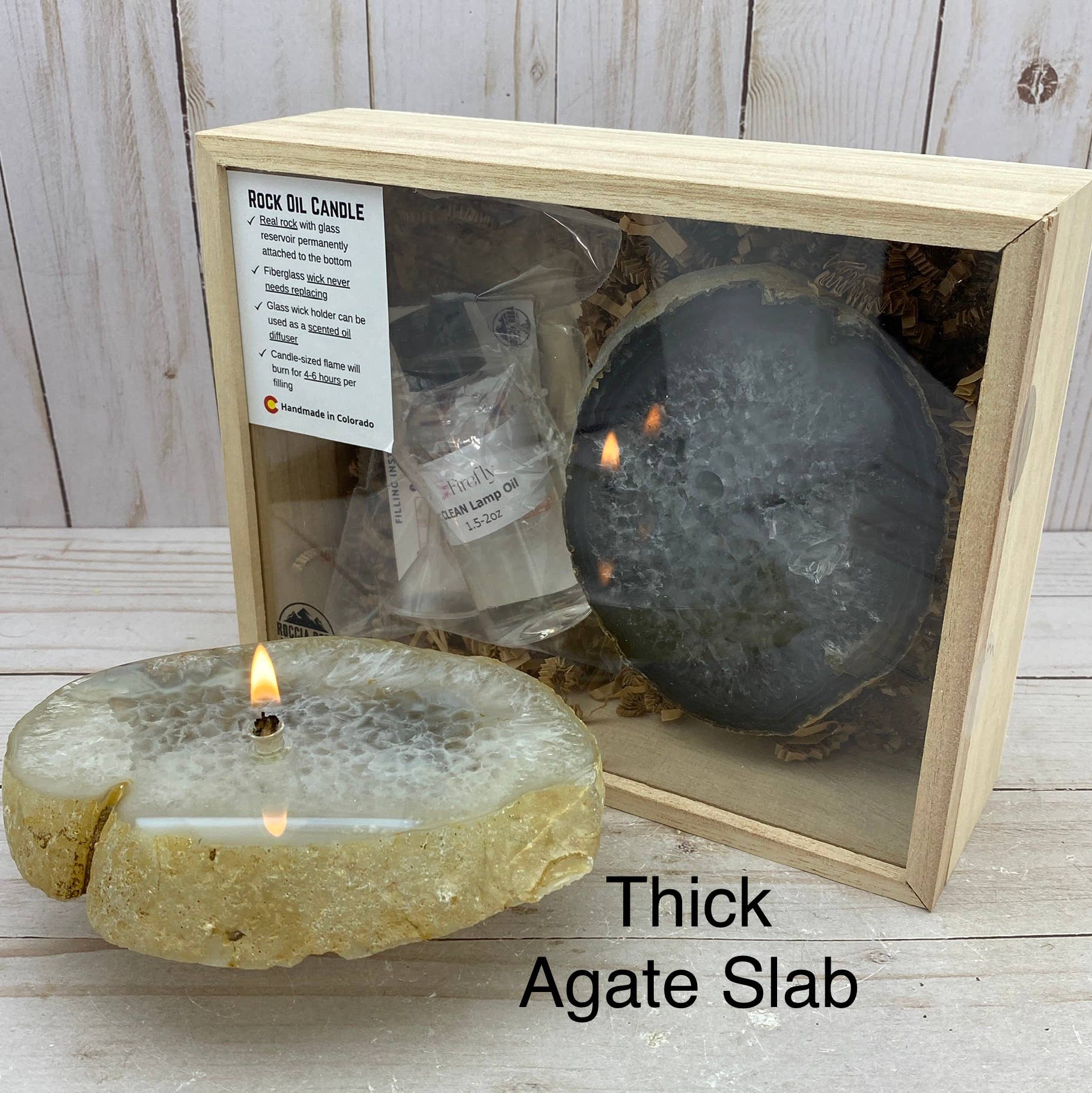 Roccia Roba - Wholesale DIY Craft Kit - ROCK CANDLE KIT - thick agate slab11