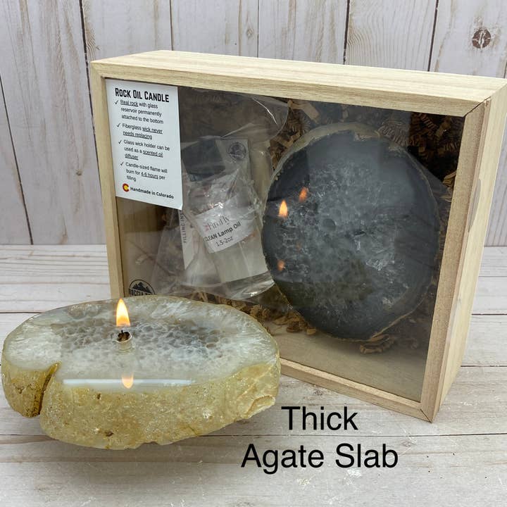 Roccia Roba - Wholesale DIY Craft Kit - ROCK CANDLE KIT - thick agate slab11