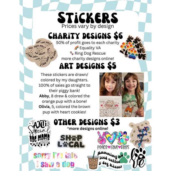 Bulk Sticker Display for wholesale by Fur & Feathers LLC