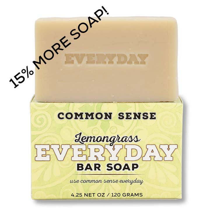 Everyday Lemongrass Bar Soap - 4.25 oz for wholesale by Common Sense Soap