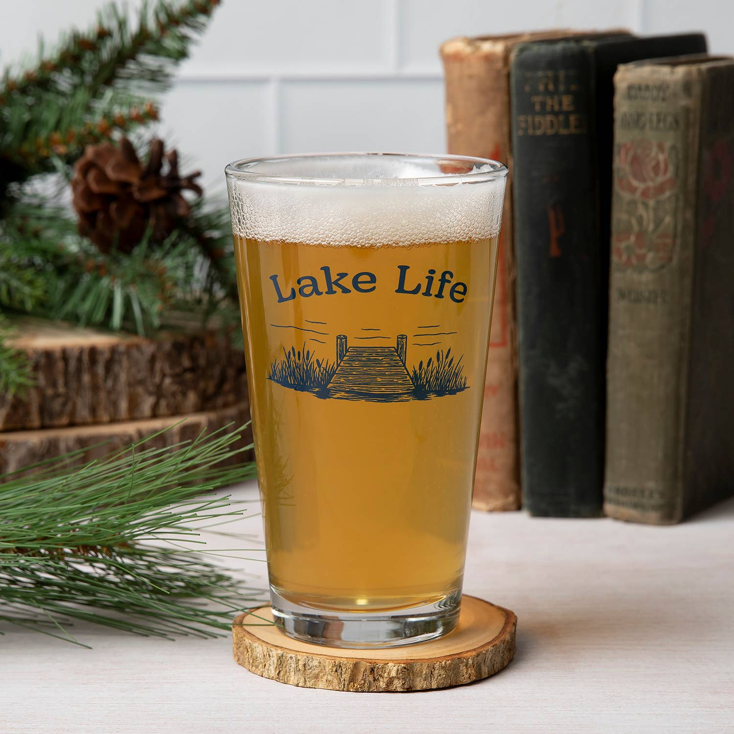 Counter Couture – wholesale Drinking glass/cup – Lake Life Pint Glass for Summer Gatherings Outdoor Fun