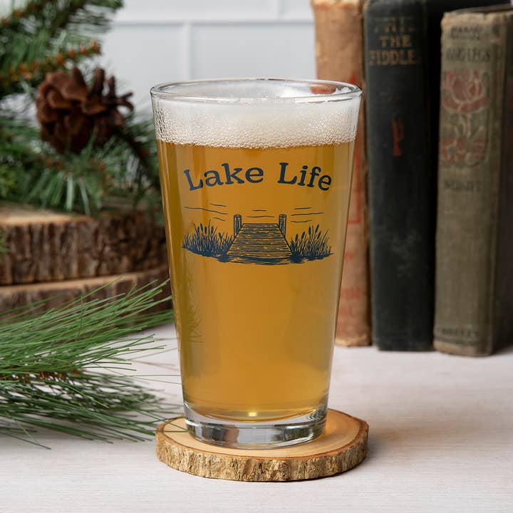 Counter Couture – wholesale Drinking glass/cup – Lake Life Pint Glass for Summer Gatherings Outdoor Fun0