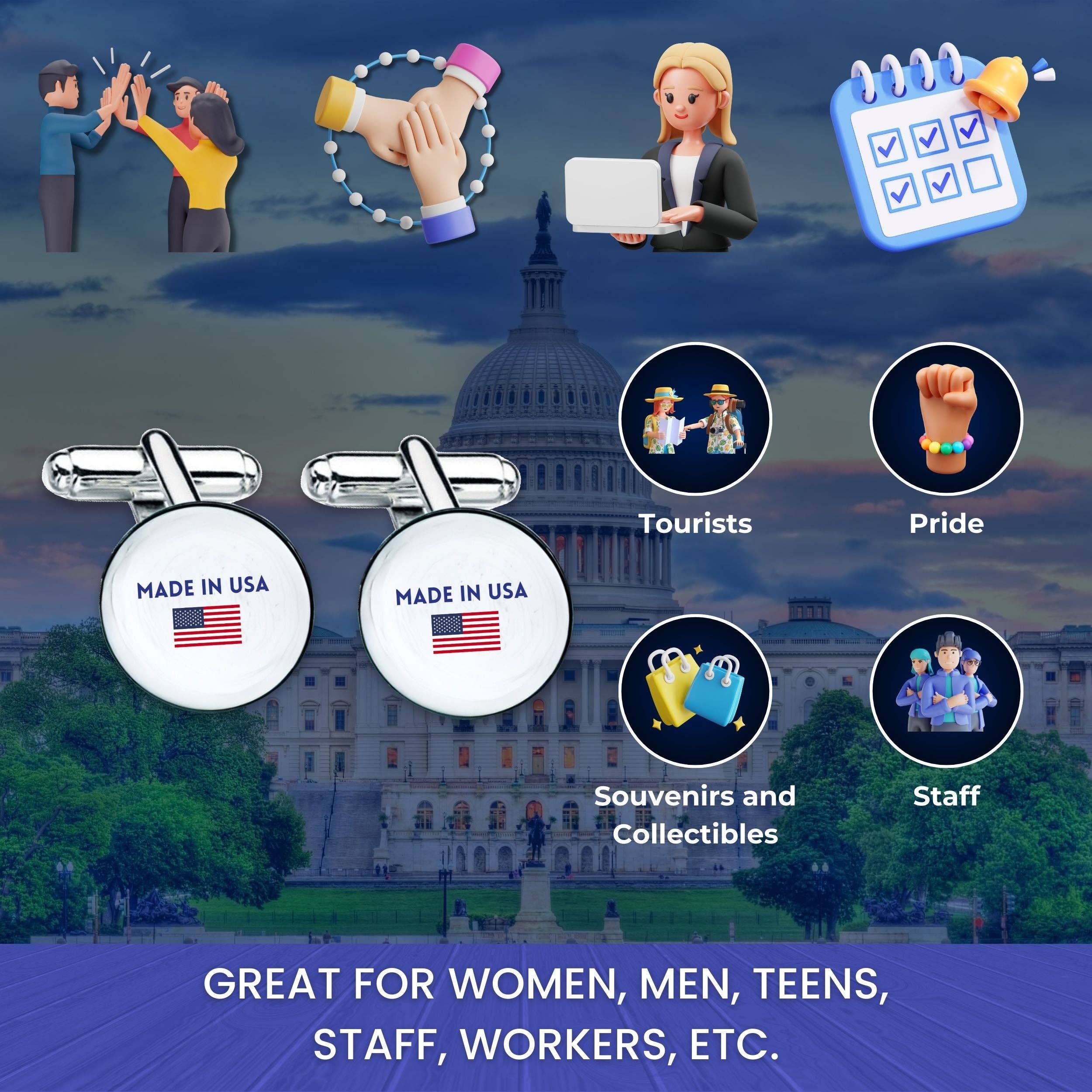 Worldwide Souvenirs – Großhandel Manschettenknöpfe – Herren – Manschettenknöpfe - Staatssiegel Florida - USA7