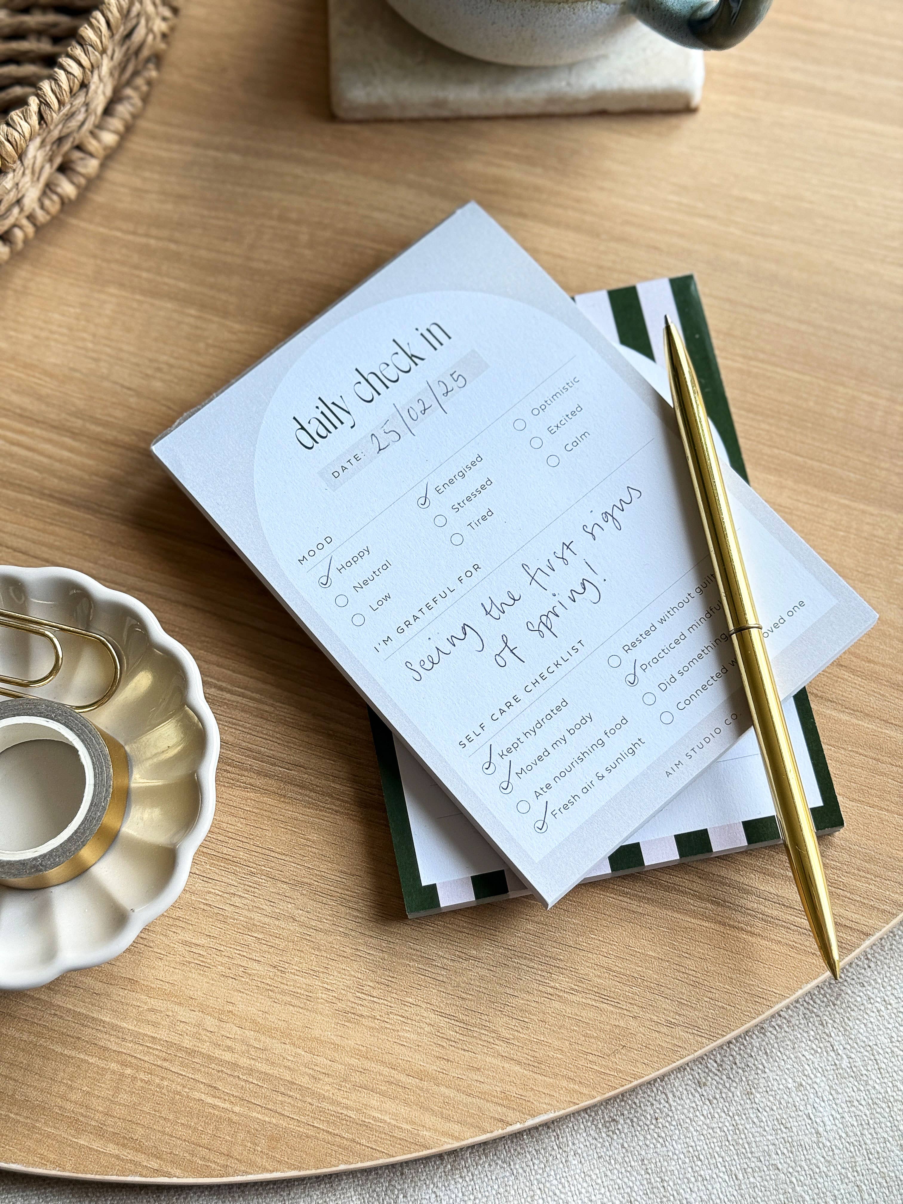 AIM Studio Co – wholesale Notepad – Daily Wellbeing Notepad: Mood Tracker, Gratitude & Self Care4