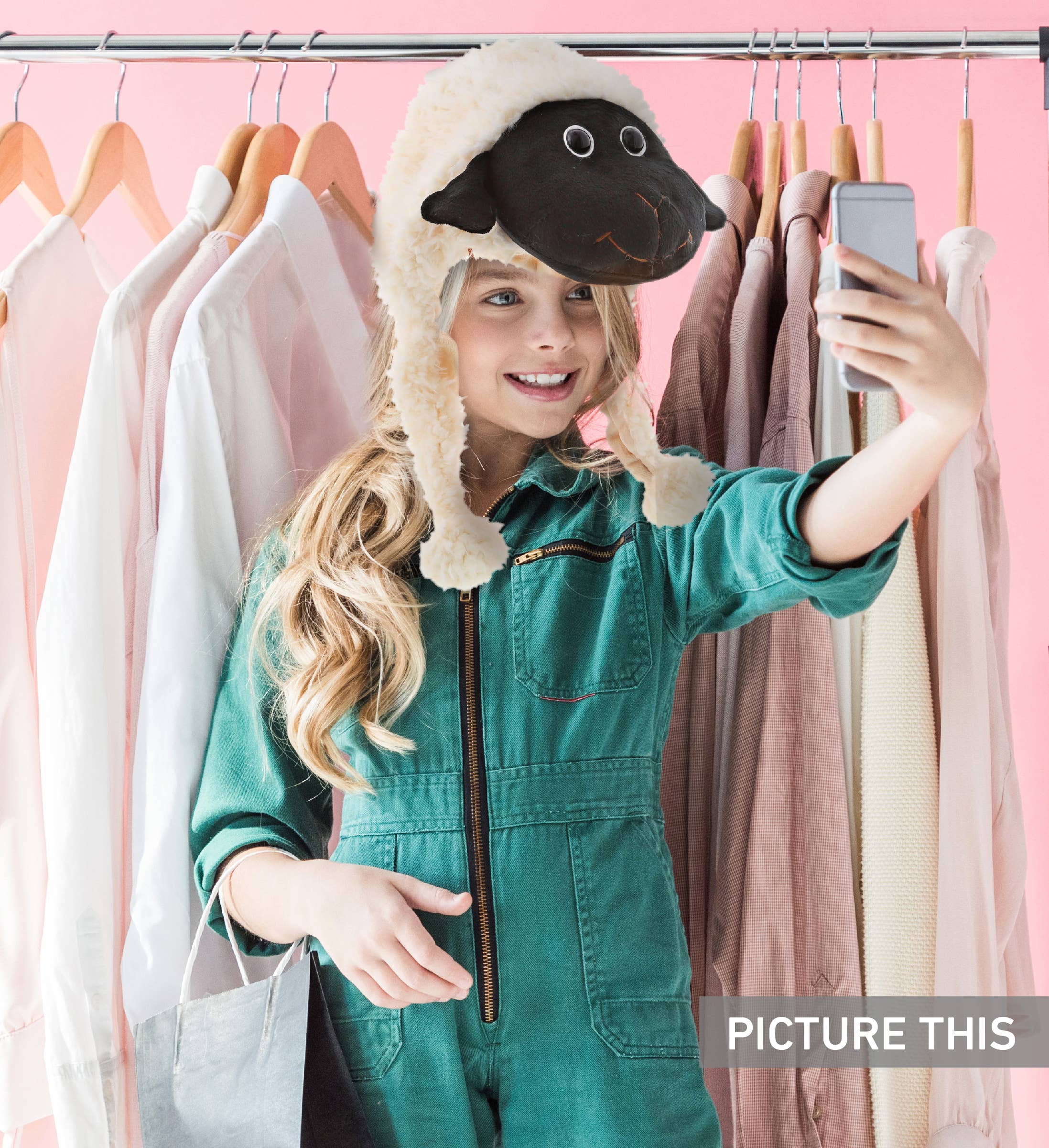 Cota Global - Wholesale Kids Hat - Kids - Super Soft Plush Hat - Black Nose Sheep5