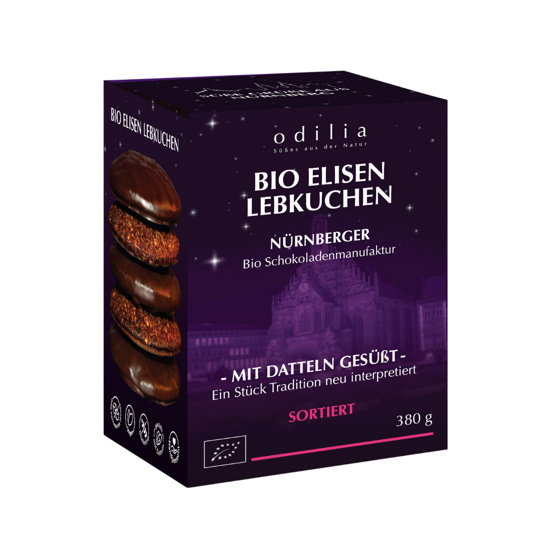 odilia - Wholesale Bakcholoclade - Bio Elisen Lebkuchen mit Datteln Gesüßt0