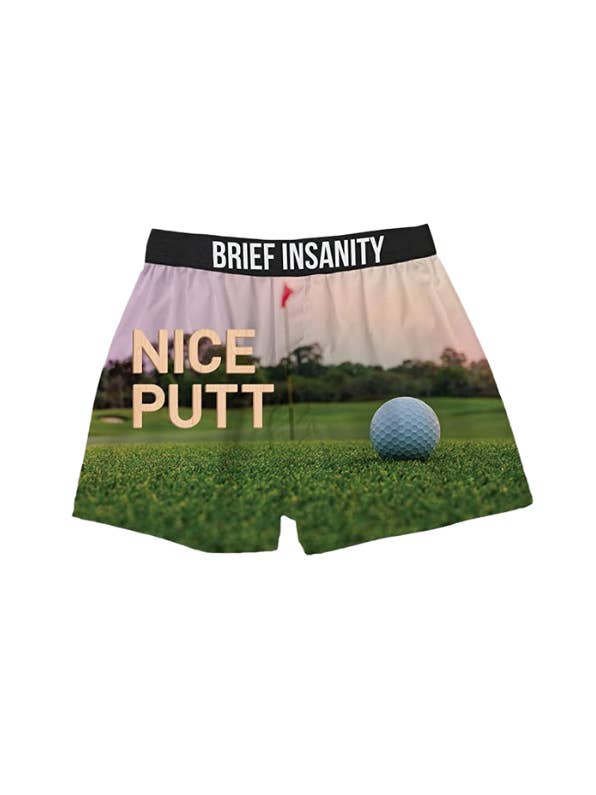 BRIEF INSANITY – Großhandel Unterwäsche – Herren – Nice Putt Boxershorts mit Golfmotiv