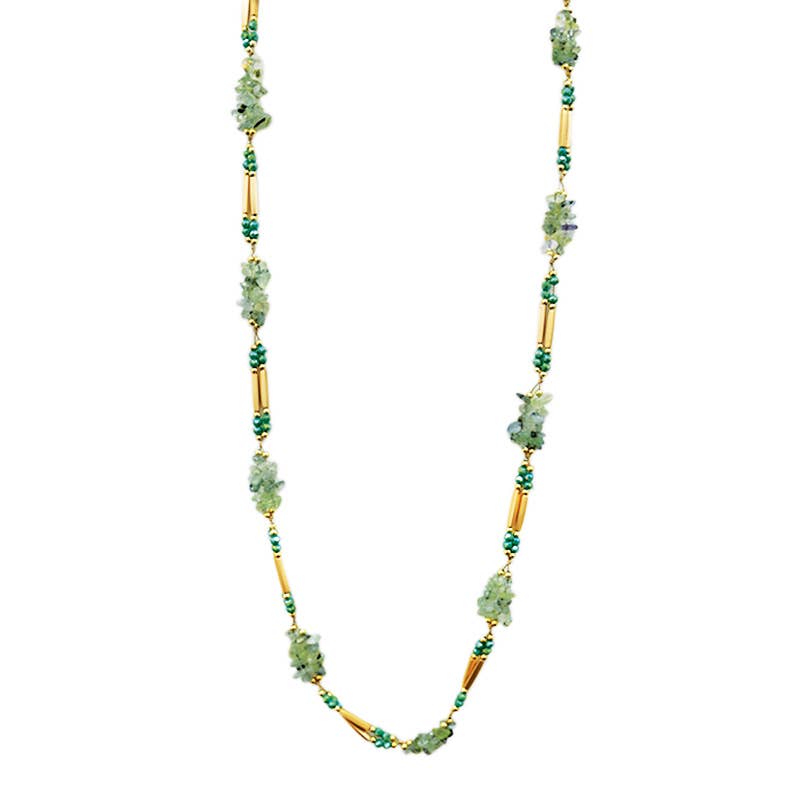 AMORINO SRL - Wholesale Beaded/Pearl Necklace - LONG NECKLACE WITH CRYSTALS AND STONES - HZM24144A8633