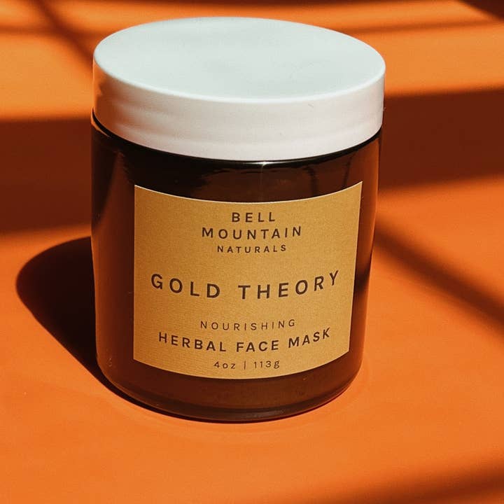 Bell Mountain Naturals - Wholesale Skincare Face Mask - Gold Theory. Herbal Face Mask. 4 ounce Glass Jar.1