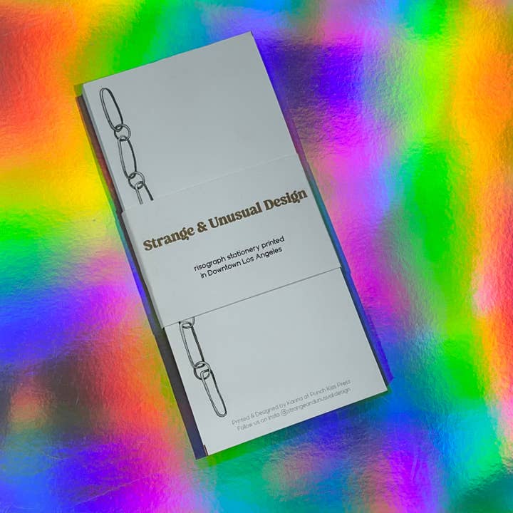 Rattlin' Chain Risograph Printed Notepad for wholesale by Punch Kiss Press