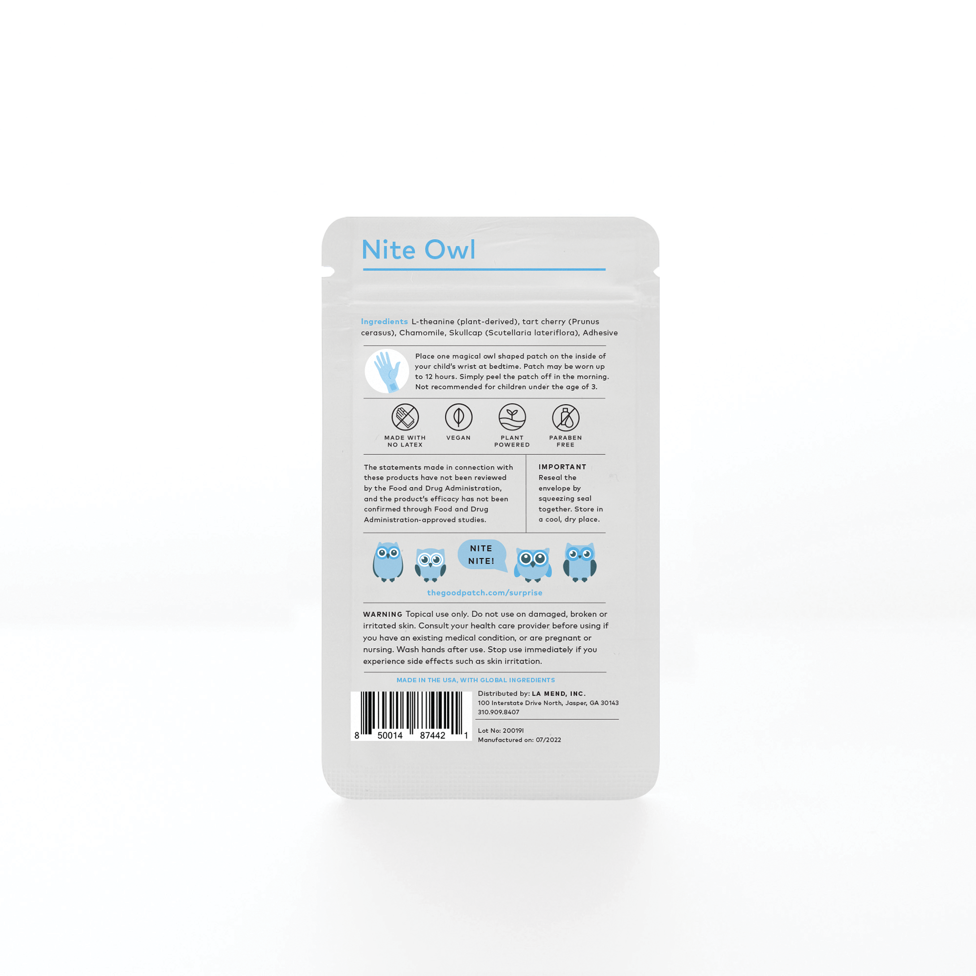 The Good Patch - Wholesale Oral Supplement/Vitamin - Nite Owl Wearable Wellness Children's Patch6