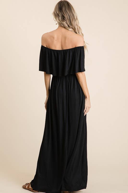 lovely melody - Wholesale Dress - Women's - LMD5025-Rayon Jersey Off the Shoulder Maxi Dress15