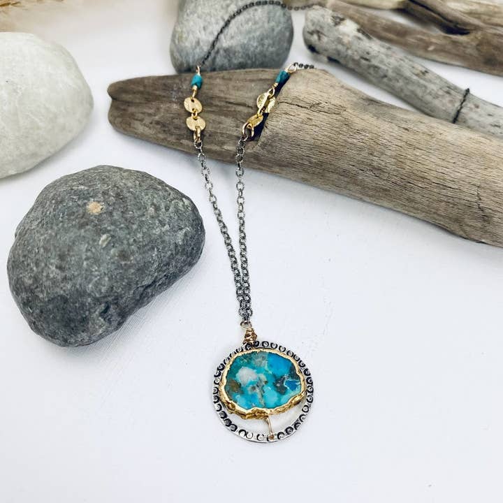 Turquoise Details Necklace for wholesale by Laura J Designs