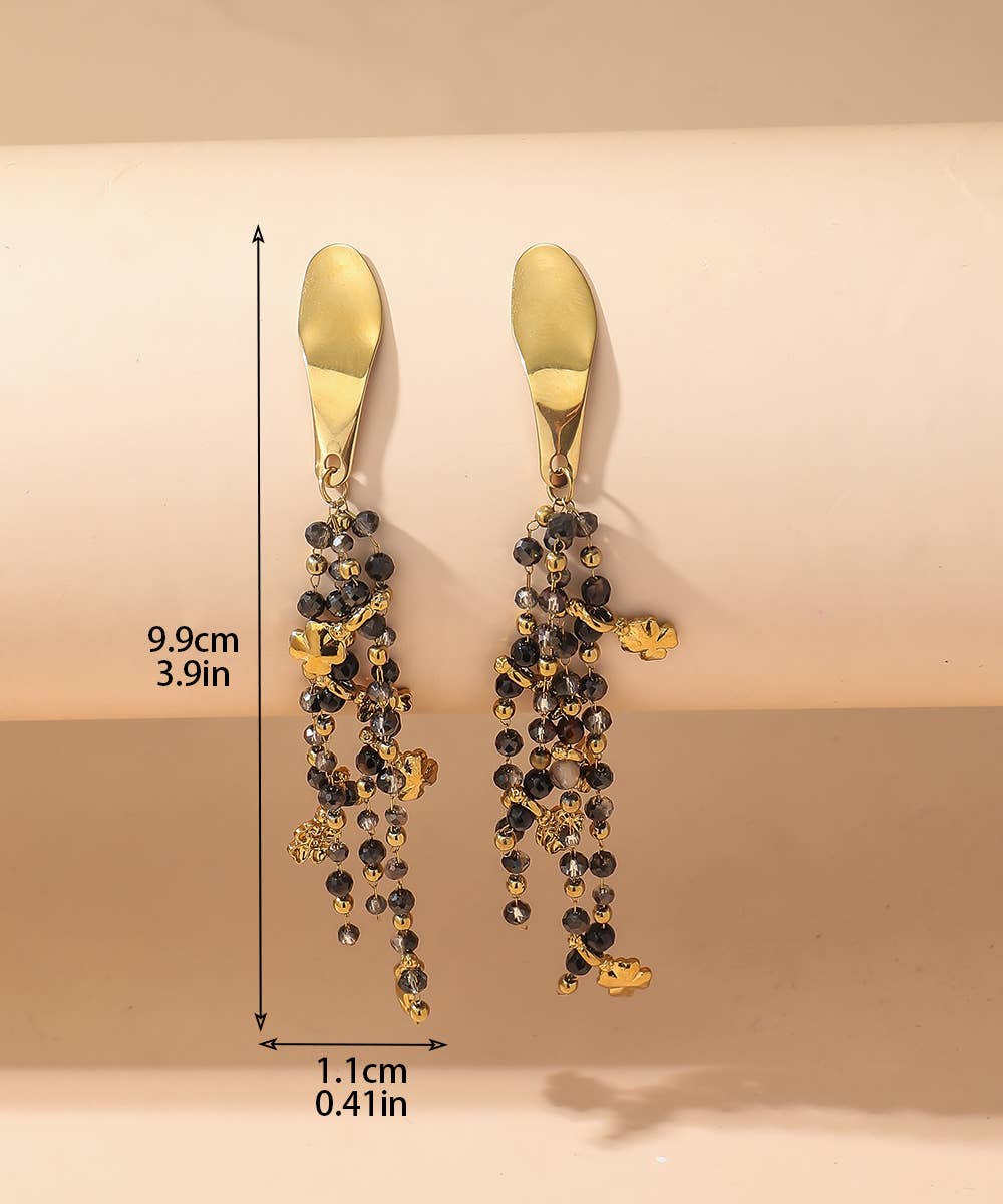 Blossom bijoux – Brincos de argola por atacado – Brincos de pino em aço inoxidável com contas de cristal Blossom bijoux1