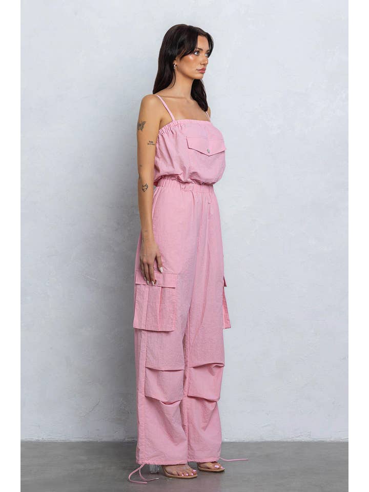 No Vacancy - Wholesale Jumpsuit - Women's - Tube top parachute cargo jumpsuit4