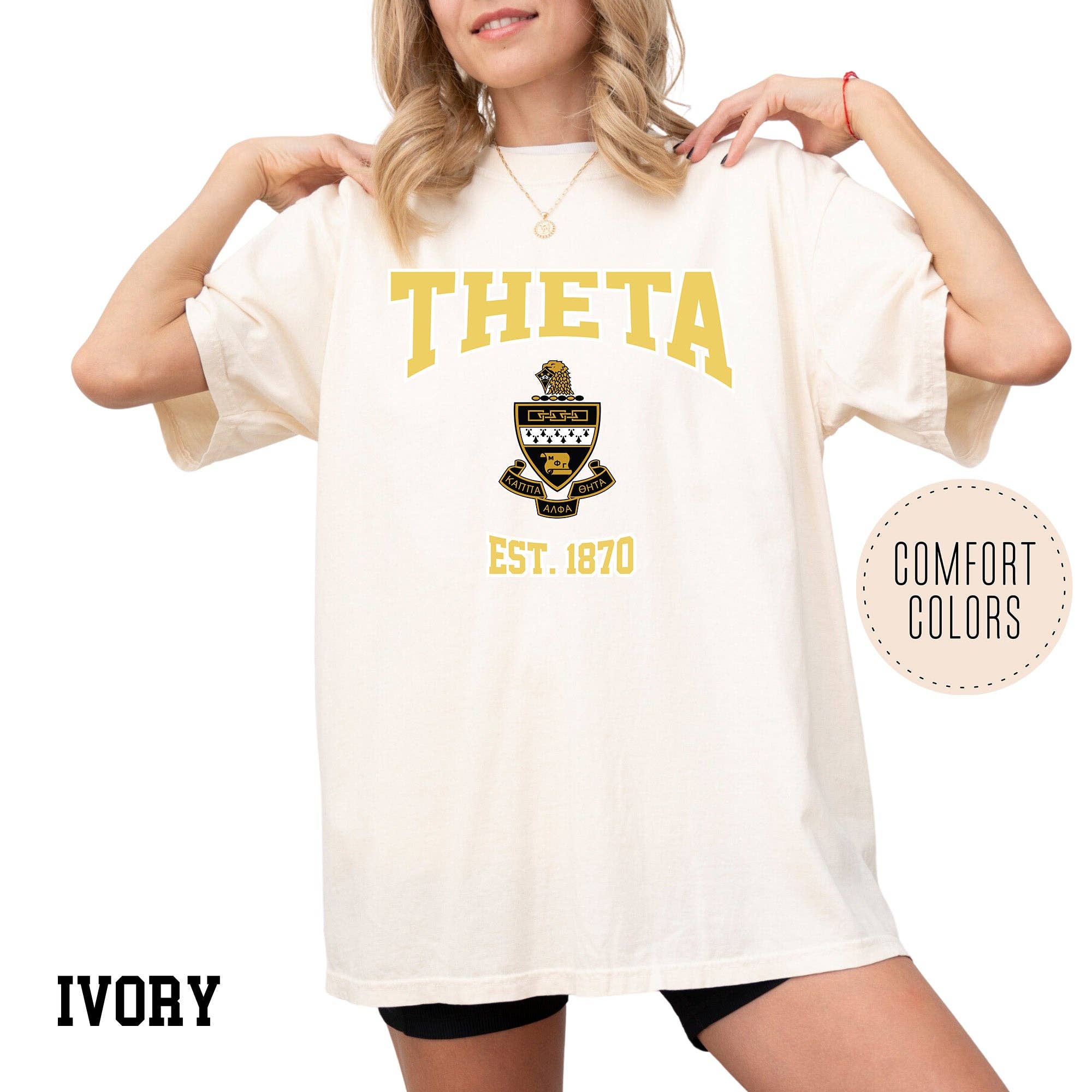 Kite and Crest - Vendita all'ingrosso Maglietta serigrafata - Donna - Maglietta della confraternita Legacy Luxe Comfort Colors15