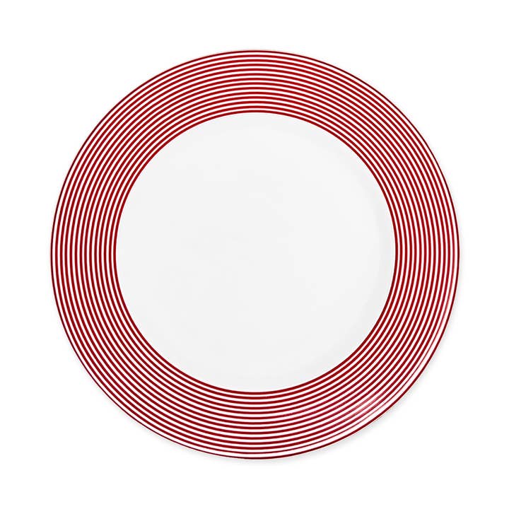 Newport Stripe Crimson Salad Plate for wholesale by Caskata