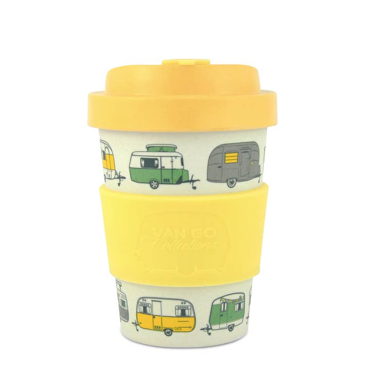 Reusable Bamboo Travel Mug | 300ml Bright & Spill Proof Coffee Cup for wholesale by Van Go Collections
