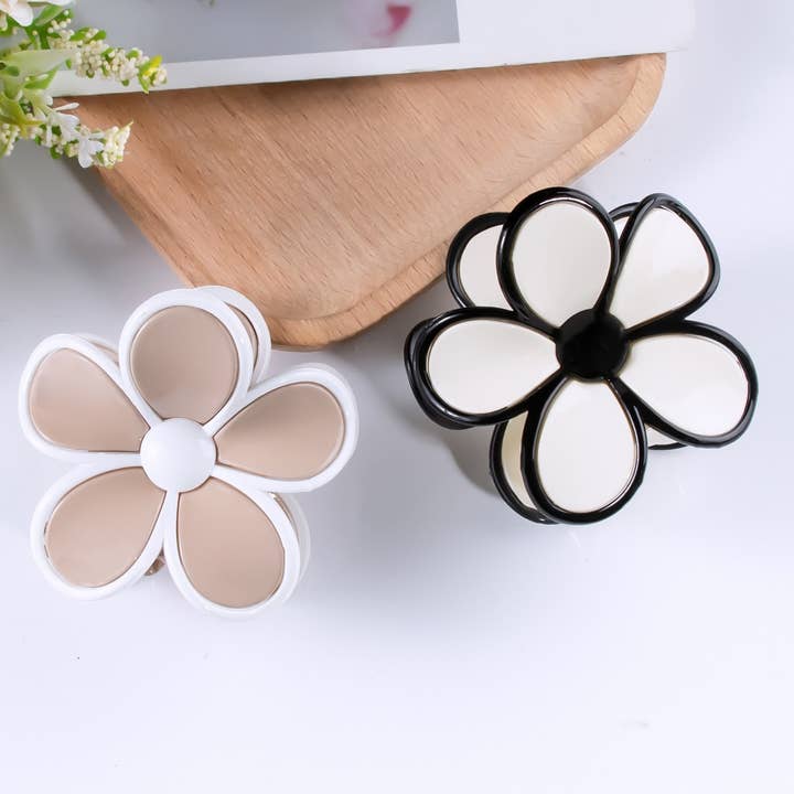 NINEXIS - Wholesale Hair Clip - Women's - CWAHA1309_ELEGANT FIVE PETAL FLOWERS HAIR CLAW CLIP