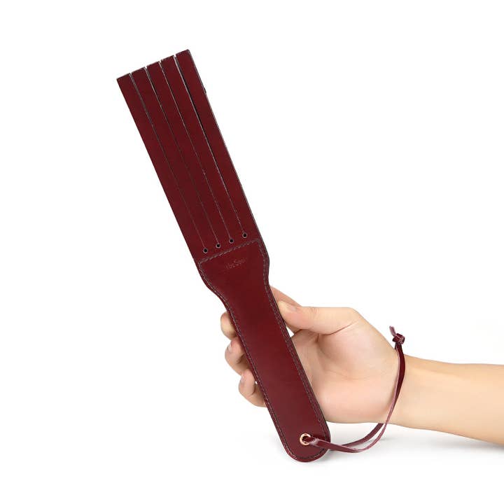 Liebe Seele - Wholesale Sex Toy - Wine Red - Leather Split Tawse Paddle3