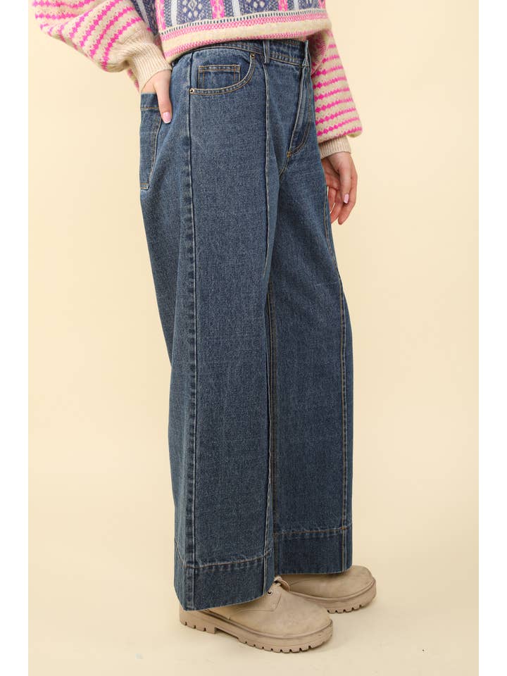 VERY J - Wholesale Jeans - Women's - NP70578-Wide Leg Denim Jean Pants