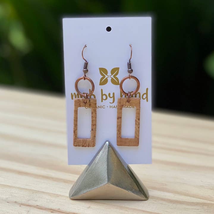 Sustainable Mid Mod Cork Earrings for wholesale by mmb by hand
