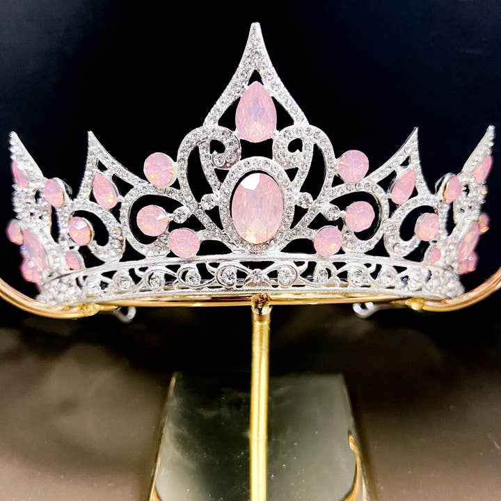 Happy Dream Gifts - Wholesale Tiara - Women's - Princess Tiara, Pink Gemstone Tiara, Silver Crystal Tiara