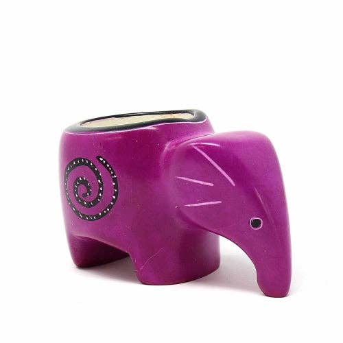 Global Crafts - Wholesale Candle Holder - Single Colorful Soapstone Elephant Tea Lights8