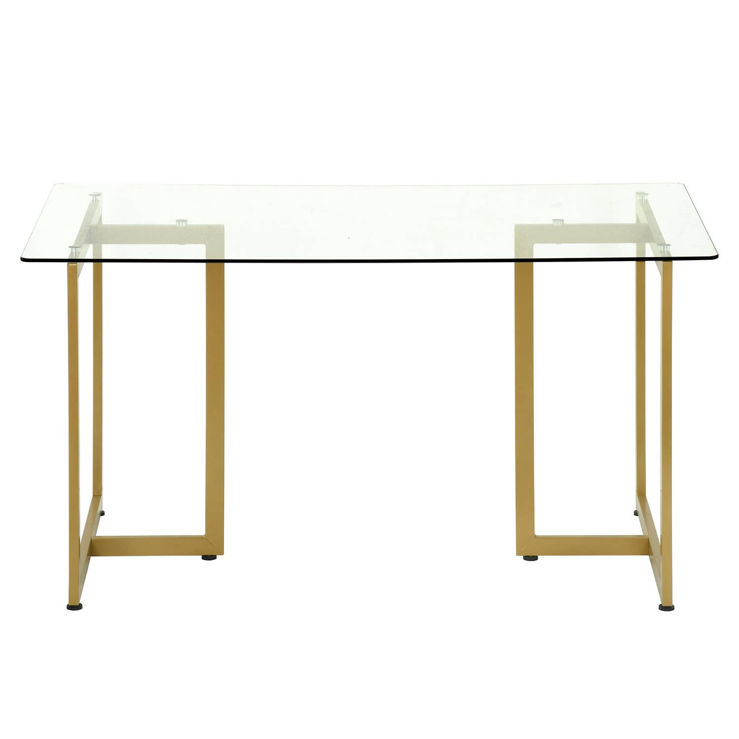 39F Inc. - Wholesale Side Table - SLIP Modern 55in Glass Dining Table With Metal Frame0