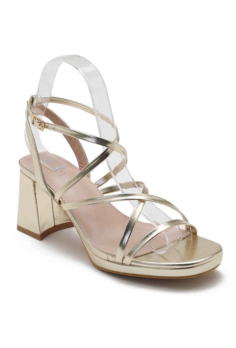 Joia Paris - Wholesale Platform Heels - Women's - Wedge Heel Sandal with Crossed Strap H8-8369