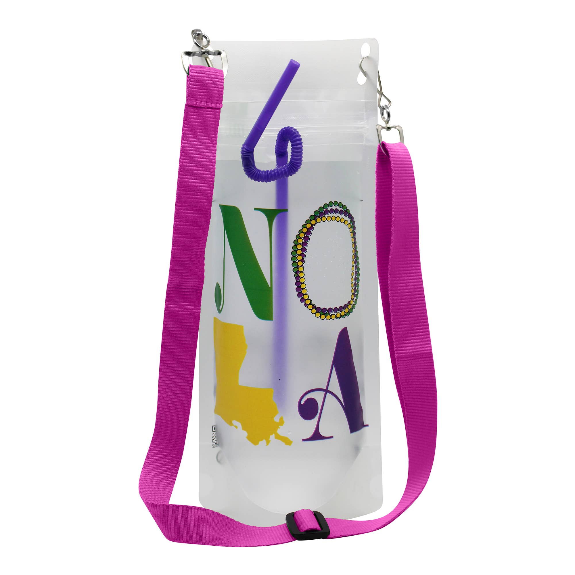 NeckSip – wholesale Party gift – NOLA Mardi Gras - Wearable Drink Pouches (16oz | 2-pk)8