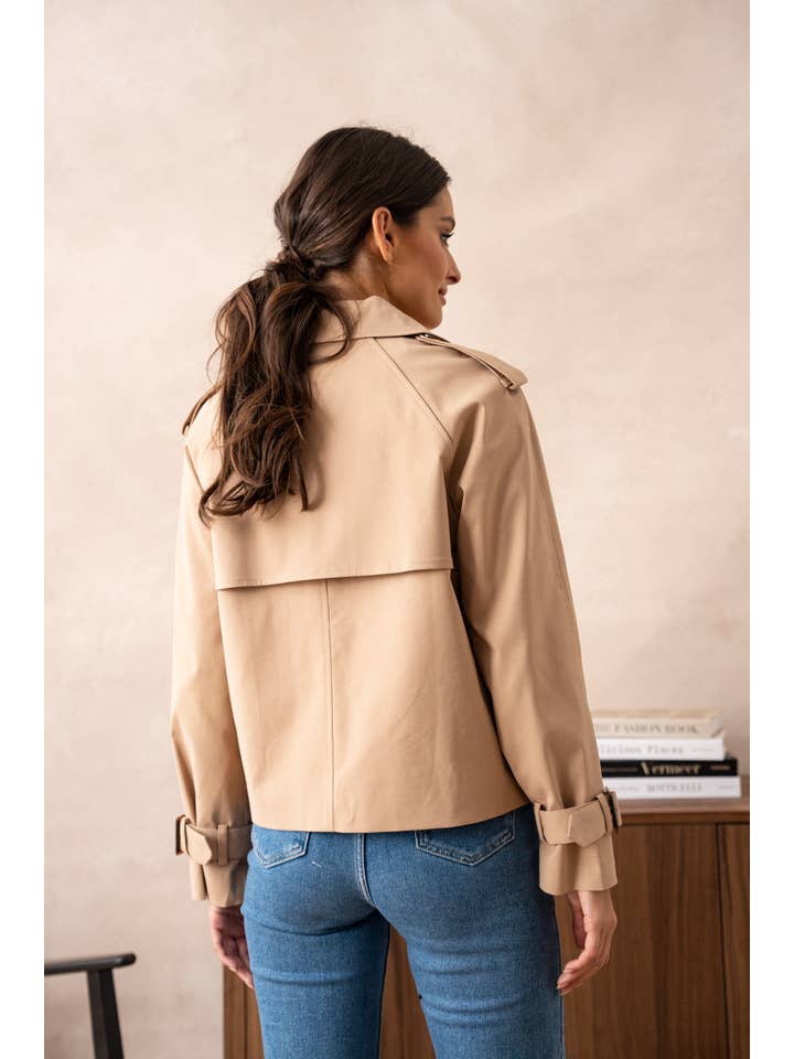 Attentif Paris - Wholesale Trench Coat - Women's - Solid cropped trench in cotton blend24