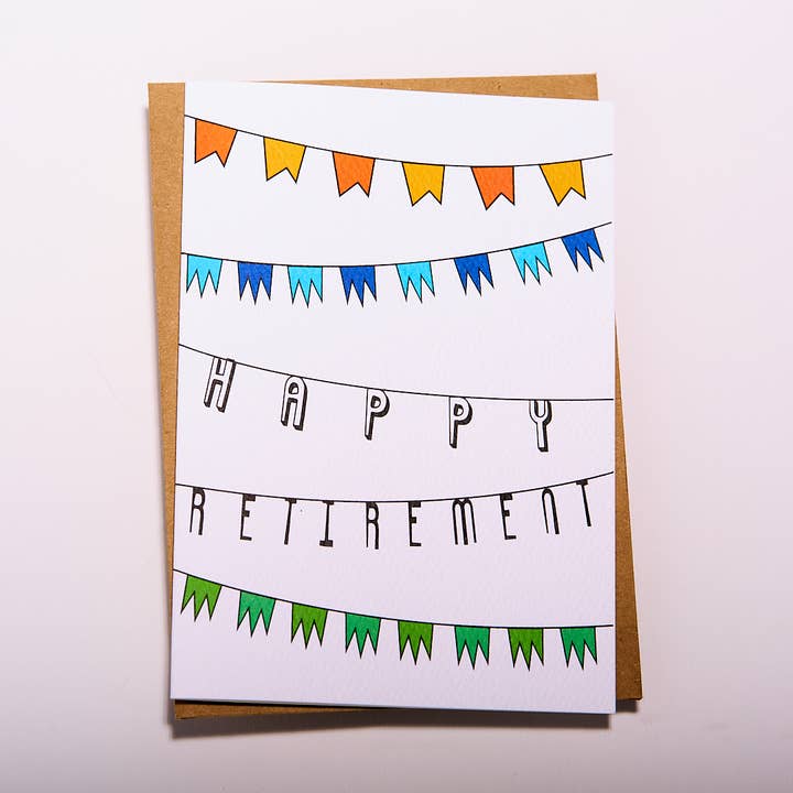 Retirement Banner Card for wholesale by DoodleGirl Designs