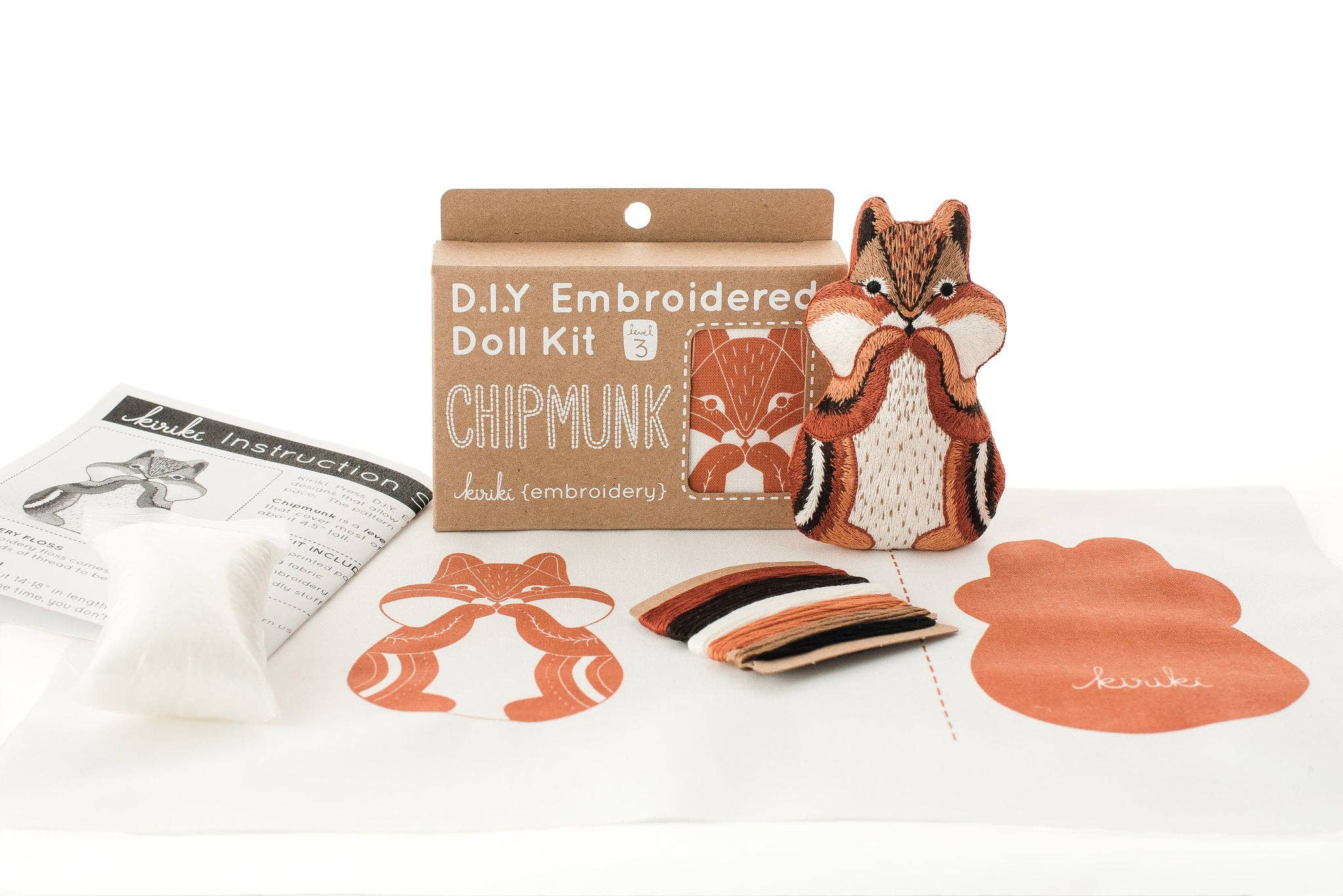 Kiriki Press - Wholesale Embroidery/Cross Stitch Supplies - Chipmunk - Embroidery Kit2