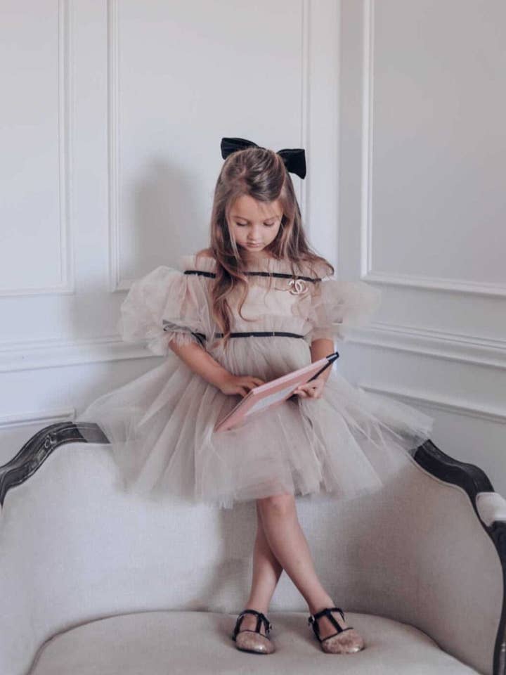 Petite Maison Kids - Wholesale Dress - Kids - Coco-Caramel Tulle Dress4