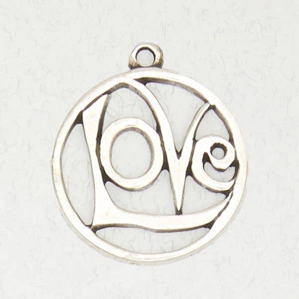 Pewter Pendant Necklace - 60s Love Sign for wholesale by Nirvana LLC