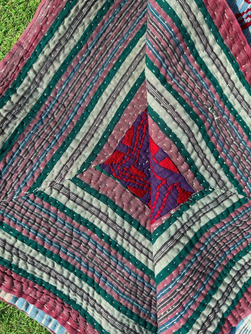 Bhawana Handicrafts - Wholesale Quilt - Antique Vintage Kantha Quilt Cotton Throw Sari Quilt Blanket3