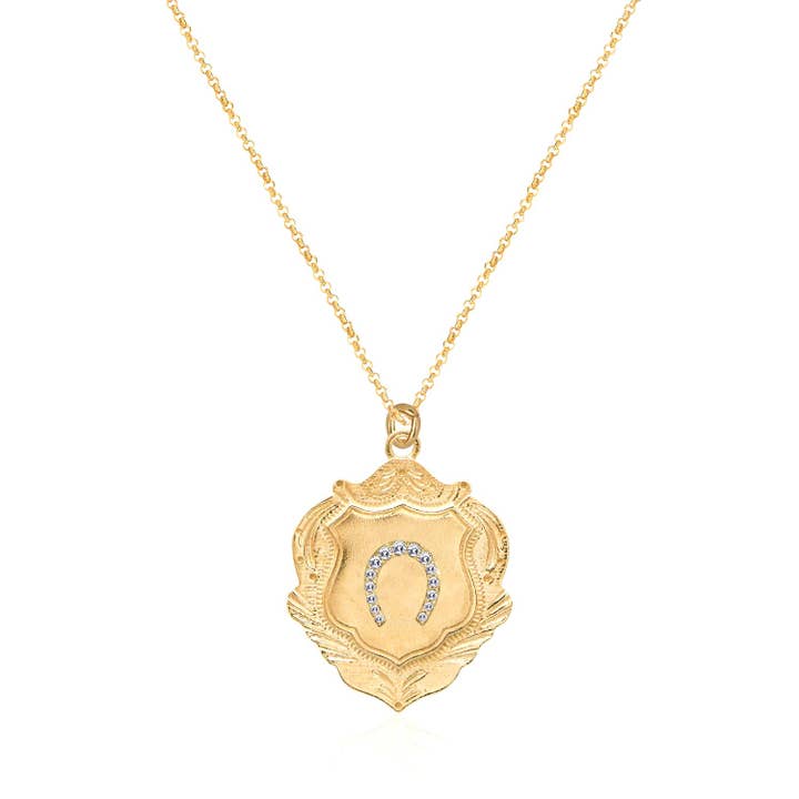 Horseshoe Shield Necklace for wholesale by Gabi Rielle Jewelry