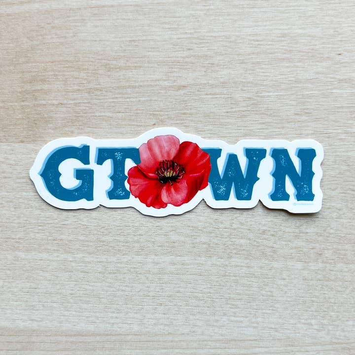 Georgetown Texas Sticker - Red Poppy Flower Gift Souvenir for wholesale by The Sticker Box | Texas Inspired Stickers & Magnets
