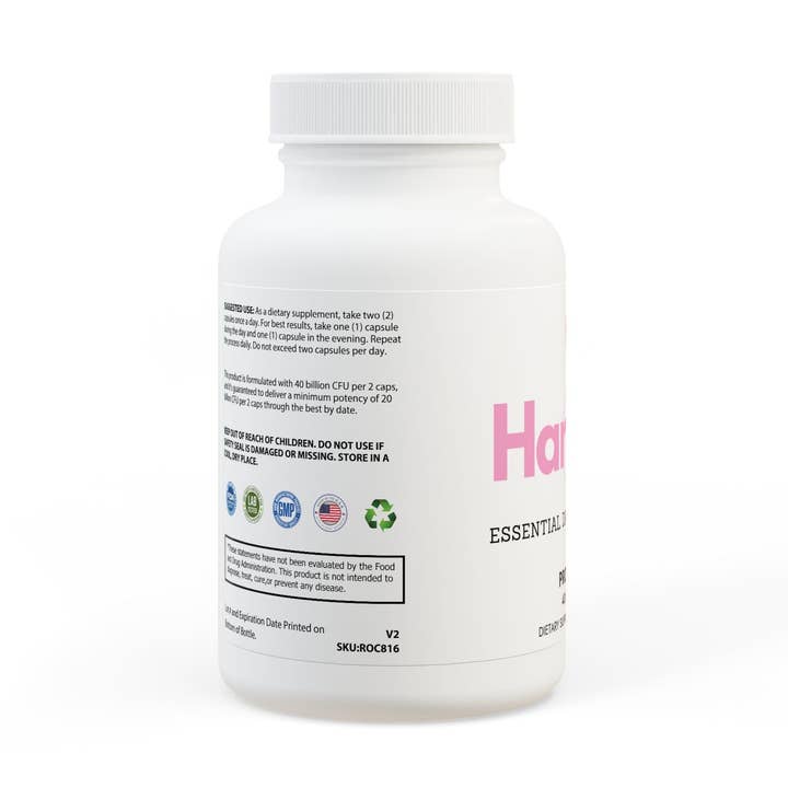 White bottle cap Harmon Probiotics Supplement (60 Capsules) for wholesale on Faire