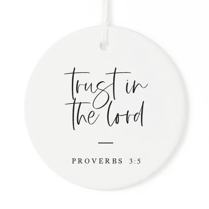 Trust in the Lord Christmas Ornament with Ribbon and box for wholesale by The Cotton & Canvas Co.