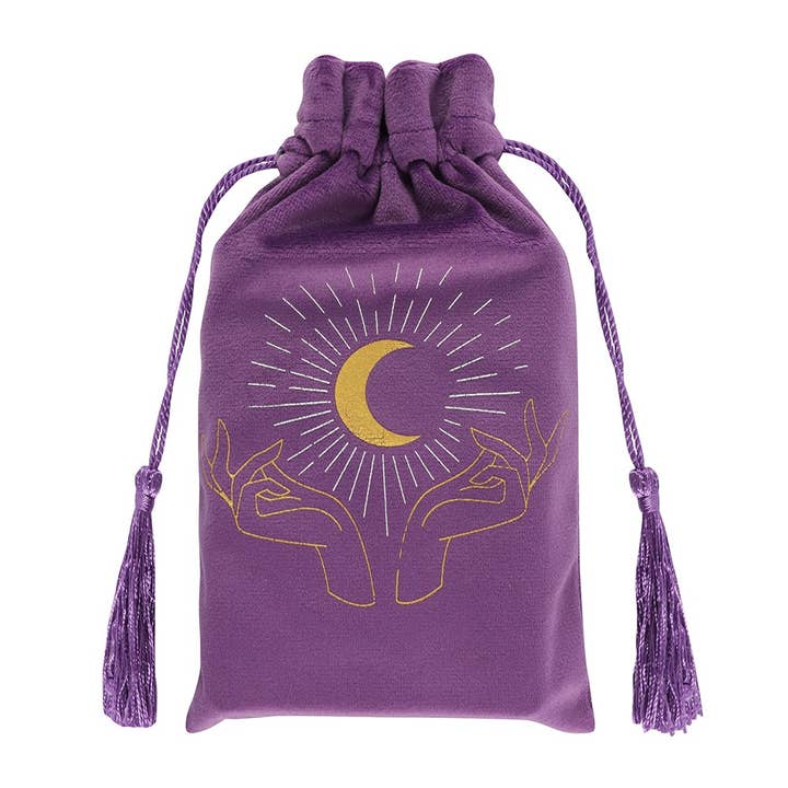 Tarot Moon Hands Drawstring Pouch 6PC Pack for wholesale by Pacific Trading